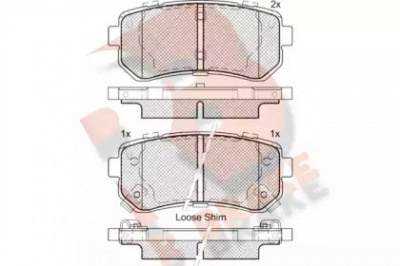 R BRAKE rb1955 -  Комплект тормозных колодок, дисковый тормоз